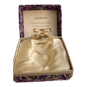About Face Designs Grandmother Sentiments Glass Heart In Gift Box Grandma